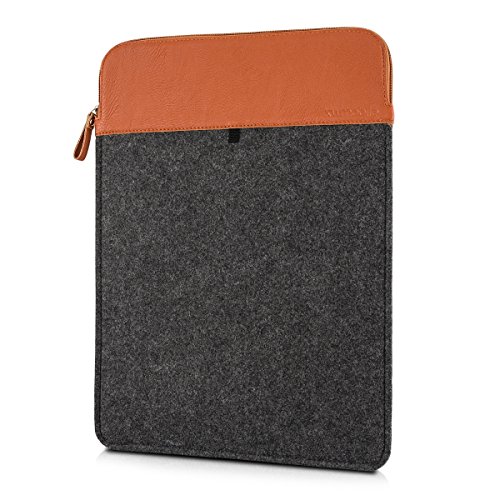 kwmobile Laptoptasche Filz Sleeve f  r 15  15 6  Laptop   Ultrabook - Notebook Tasche Schutzh  lle Laptop Case H  lle in Dunkelgrau Braun Innenma  e  