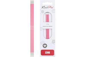 KNITPRO Knit Pro Zing: Agujas de Tejer de Doble Punta: 15 cm x 2,00 mm, Metal, Rosa