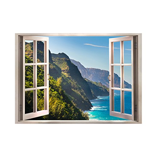 Decomonkey: Optische Täuschung/ Weitblick 3D Fensterblick ca 140×100 cm Wandbild Fototapete Tapete Poster XXL3D Vlies Leinwand Panorama Bilder Dekoration TOC0019aM - 2