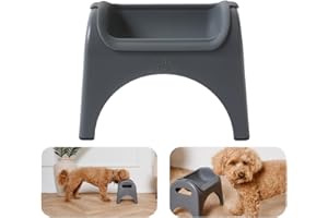 EASYEAT The Premium Dog Feeding Station Perfect for Small to Medium Sized Pets Raised Dog Bowl with a Beautiful, Non-Slip Design –Elevated bowl Improves Digestion, User friendly (Charcoal Grey)