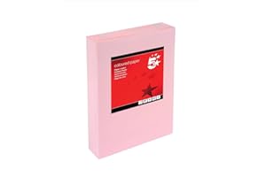 5 Star Office Coloured Copier Paper Multifunctional Ream-Wrapped 80gsm A4 Light Pink [500 Sheets]