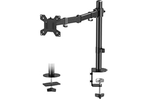 FORGING MOUNT - Supporto per monitor da scrivania, ergonomico, regolabile in altezza, per schermi LCD LED e PC da 13" a 32", inclinabile a 90°, girevole a 180°, rotazione di 360°, VESA 75 100
