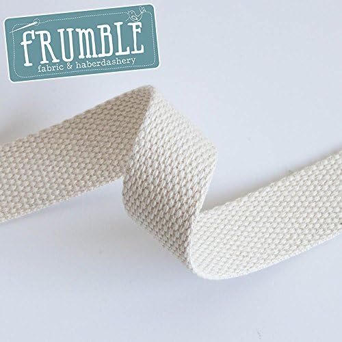 30mm Natural Canvas Webbing 10m Roll - Heavy Canvas Webbing Belting Bag Strap 2mm Thick Webbing Strong Webbing