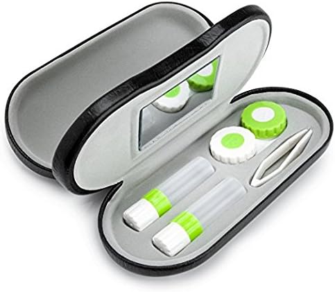 SameBday Glasses Contact Lens Case Double Use Case Assorted Travel Kit - Black