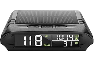 GoolRC Headup HUD Wireless Display für Auto Digital GPS Solar Tachometer mit LCD-Display Alarm Übergeschwindigkeit KMH/ph Zeit / Höhe / Temperatur / Geschwindigkeit Display