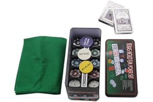 ARVALOLET 200 Pezzi Set da Gioco di Poker e Blackjack Design Creativo Set di Chip BlackJack con Custodia in Ferro Portatile Fiches da Gioco Carte da Gioco Accessori for Feste