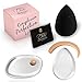 Dream Beauty Box Silicone Makeup Sponge & Beauty Blender Kit - 3 Piece Original Complexion Perfection - 2 Clear Gel, Makeup Applicator, Cushion Pads - 1 Premium Black, Latex-Free, Teardrop BeautyBlender