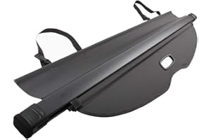 QWASZX Retractable Rear Trunk Parcel Shelf For Mazda 5 2008-2013, Security Shield Panel Roller Blind Luggage Sunshade Cargo Cover Car Accessories (Black/Beige)