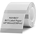 NIIMBOT B21 Label Maker Clear Tape 1.57 * 1.18 Inch Adapted Sticker Labels Print Paper Shipping Address Labeling Tape Replacement Glossy Waterproof Oilproof Tear-Proof (Transparent-40 * 30)
