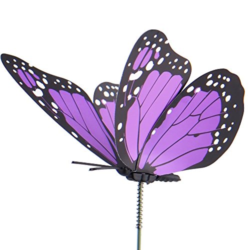 austor 26 x Gartendeko-Schmetterlinge / Libellen auf Stäben, Libellen & Schmetterlinge, Deko für den Garten/Partys - 2