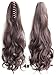 Queen Wig Long wave Clip in/on Wavy Ponytail Hair Extension Hairpiece Claw - #4 chocolate brown