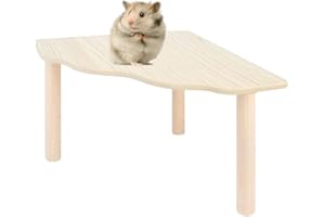 FUFUPAW Wooden Platform Play Pedestal - Hamster Versteck and Etage for Syrian Dwarf Hamsters, Gerbils, Mice, Degus or Other Small Pets