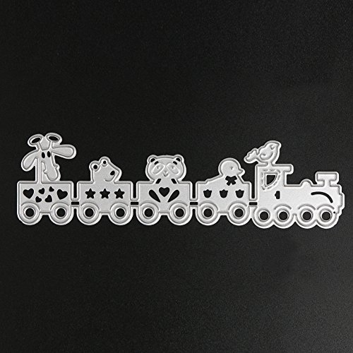Demiawaking 1Pcs Zug Schneiden Schablonen DIY Sammelalbum Dekor Papier Karten, Metall Buchzeichen , Metall Lesezeichen als Geschenk fuer Freunde