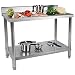 Produktbild Royal Catering RCAT-100/70-S Arbeitstisch Edelstahltisch (100 x 70 x 96 cm, 1 Arbeits- und 1 Ablagefläche, bis 95 kg, Aufkantung, höhenverstellbar, Edelstahl)