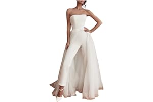 Dawwoti Combinaisons De Bandes pour Femmes, Habitude De Mariage Blanc, Combinaison De Mariée avec Train