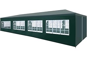 Festnjght Carpa Plegable 3 x 12 m, Cenador de Jardin Terraza, Pergola Carpa para Celebraciones y Fiestas, Carpa Jardin Verde