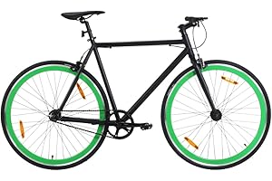 Homgoday Bicicletta a scatto fisso nero e verde 700c 51 cm Home