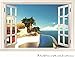 Produktbild zooarts 3D-Fenster, Sea Scenery Bird Wiederablösbare Sticker Decals Decor Vinyl Wohnzimmer Schlafzimmer Wandbild