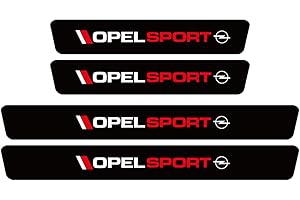 RIDGOEL 4 Piezas Pegatinas de Umbral de Puerta de Coche, para Opel Motor Sport Protector para Estribos de Coche Fibra de Carbon Pegatinas de Umbral de Puerta de Coche E