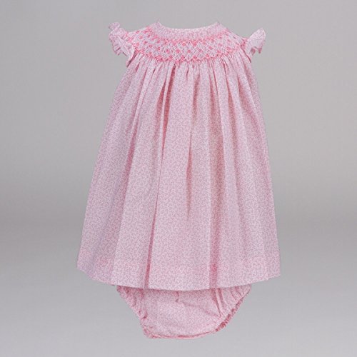 Baby Dress with Knickers Liberty- Pink- newborn gift - BebeDeParis - size: 6 months- 100% cotton- baby gift