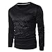 Produktbild Herren Unterhemd Sunday Lange Ärmel Solide Pullover Sweatshirt Winter Outwear Bluse (Schwarz, M)