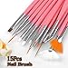 TOOGOO(R) 15pc Nail Art Design Dotting Brush Painting Pen Tool Set Pink Stick DIY Fit Tips