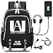 Produktbild YOYOSHome Luminous Anime My Hero Academia Cosplay Ochako Bookbag Daypack Laptop Tasche Rucksack Schultasche mit USB-Ladeanschluss, Luminous 3 (Schwarz) - yyyo3