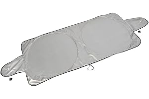 EURO VANADIUM Bâche Pare-Brise Voiture Anti-Givre et Anti-Soleil – Protection Hiver/été imperméable avec ventouses – 206 x 70 cm – Polyester argenté