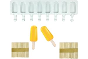 Moule à Glace, Moulle Glace Silicone, Moule a Glace, Moule Magnum Cake, 41.5 * 12.5cm Moule Glace, Moule Glace Silicone, DIY Fait à la Main Crème Glacée + 100 pcs Bâtons En Bois