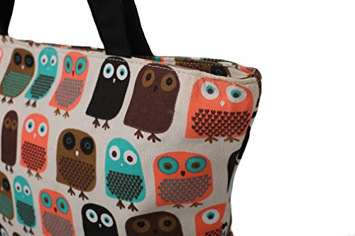 LATH.PIN Eule Shopper Beuteltasche Eule große Umhängetasche Wasserfest Tasche Damen Schultertasche - 3