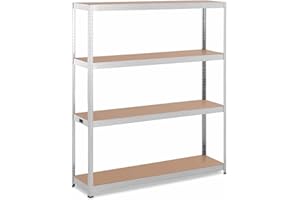 MSW MOTOR TECHNICS MSW MSW-STSH-34 - Estantería para cargas pesadas (160 x 40 x 180 cm, capacidad para 4 x 150 kg), color gris