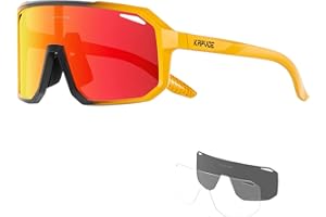 KAPVOE Fahrradbrille Polarisiert Herren Damen Sonnenbrille UV400 Schutz TR90 Rahmen Sportbrille Radfahren MTB Radbrille Laufen Wandern Golf Baseball Volleyball Tennis Angeln Softball Bergsteigen