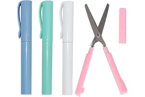 Teegxddy 4-częściowy zestaw ostrych kolorowych nożyczek, składane nożyczki z nasadką na długopis do domu, biura i szkoły