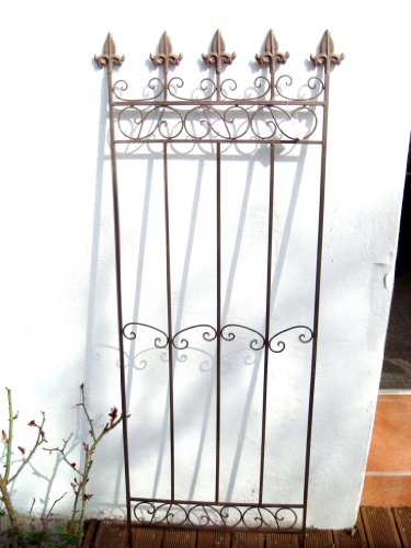 Gartenstecker Rankhilfe Rankgitter Steckzaun Gartendeko Metall Beetdeko Pflanzengitter rostbraun Deko landhausbraun 128cm Höhe