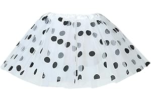 DUFAMQI Tutu Falda de Mujer Lunares Falda de Tul Mini Ballet 3 Capas Accesorios de Vestimenta de Baile Niñas para Vestirse Disfraces Danza Carnaval Halloween Navidad