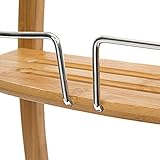Relaxdays Badregal Bambus H x B x T: ca 62 x 27,5 x 13 cm Duschregal mit 2 Ablagen und verchromten Metall zum Aufhängen mit Wandhalterung als praktische Hängeablage für Ihre Badaccessoires, natur - 7