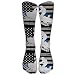 Produktbild hutaz Thin Blue Line American Flag Platinum Snowmobile Casual Unisex Sock Knee Long High Socks Sport Athletic Crew Socks One Size