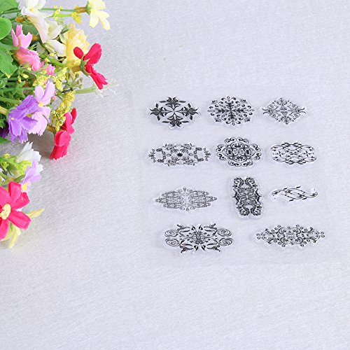 Demiawaking Transparente klare Briefmarke DIY Stempel Clear transparent Schneiden Schablonen für DIY Scrapbooking Album, Schneiden Schablonen Papier Karten Sammelalbum Dekor (1) - 3