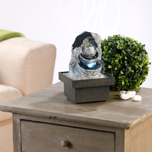 infactory Zimmerbrunnen „Felsenquelle“ mit Pumpe und LED, ca. 20 cm - 2