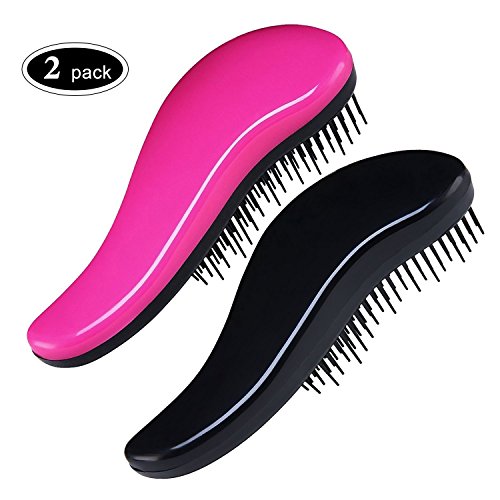 almondcy Detangling Brush Set (Pink & Schwarz) – Effektive Detangler Haarbürste für Frauen, Mädchen, Herren und boys-use wie Kamm oder Haar brush-use in dünnes, dickes, lockiges, gerade, nasses, trockenes Haar, pink&black