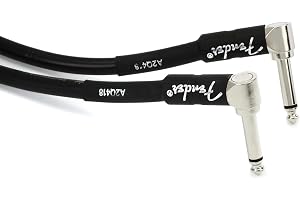 PRO 3 INST CABLE BLK | Kort gitaarkabel för pedalbräda, haakse 1/4" jackpluggen, ruisarm, zuurstofvrij koper, vernikkeld.
