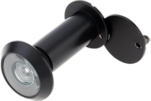 HOJLKLD Türspion Türspion, massives Messing, 180 Grad Türspion für 3,5 cm bis 6,4 cm Türen, 5/9 Zoll Rohrdurchmesser Türspion mit Sichtschutzabdeckung für Büro, Zuhause, Hotel (schwarz)
