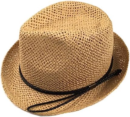 Boys Summer Beach Hat Fashion Hand-knitted,LightBrown-OneSize