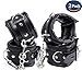 Produktbild Hanyi Schwarz Leder Gepolstert Erotik Handschellen und Fußschellen Bondage Set Sexspielzeug für Damen Männer [2 Pack]