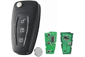VAILIKEY 3 Buttons 433MHZ Car Key Fob for Ford - 4D83/63 Chip Remote Control Compatible with Fiesta Mondeo Focus Kuga S-Max C-Max Galaxy Transit Connect Custom MK8