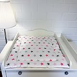 Puckdaddy "Sterne rosa/grau+" Wickelauflage, Wendeauflage 2-seitig