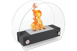 NEWIMAGE Brasero de Table Brasero 35 cm de Longueur Cheminée de Table Portable Cheminée au Bioéthanol à Combustion Propre sans Ventilation pour Patio Intérieur Extérieur Fêtes Événements