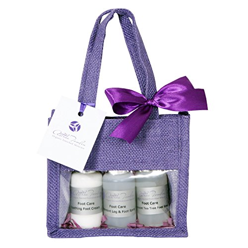 Organic foot care gift set for dry feet a foot care set with foot care gift set products a cooling leg & foot spray & peppermint & tea tree foot cream & peppermint foot lotion a foot care set to treat dry skin on the feet. The perfect foot care set for dry rough and tired feet