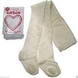 Baby Tights White, Cream or Pink in Newborn, 0-3, 3-6, 6-12 Months Cotton Blend - Cream - 6-12