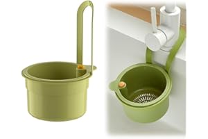 Sieb für Spülbecken, Multi-functional Spülbecken Sieb, Siebkorb Spüle Drain Basket, Wasserhahn Hängender Filterkorb, Küchenspüle Abfluss Korb für Waschen Organizer (Grün 1 Pcs)